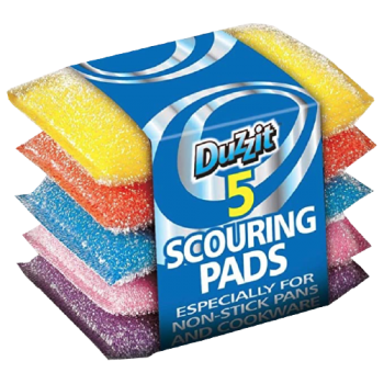 Duzzit Scouring Pads Assorted Colours 5pk 
