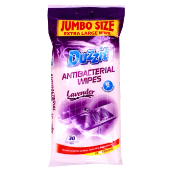 Duzzit Antibacterial Wipes Lavender Extra Large 30s 