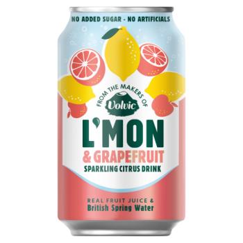 Volvic L'mon & Grapefruit Sparkling Citrus Drink 330ml