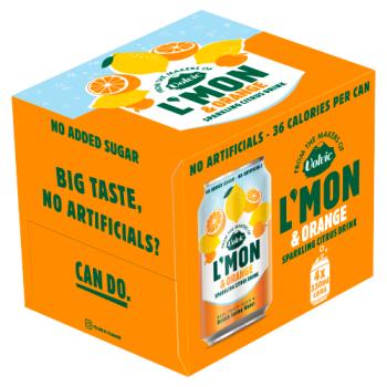 L'mon Lemon & Orange Sparkling Citrus Drink 4 x 330ml