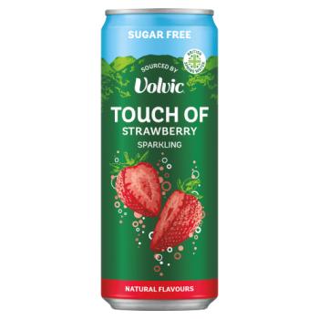 Touch of Strawberry Sparkling Sugar Free Flavoured Water sourced by Volvic 330ml