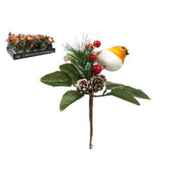 Snow White Christmas Pack Decorations Robin Pick