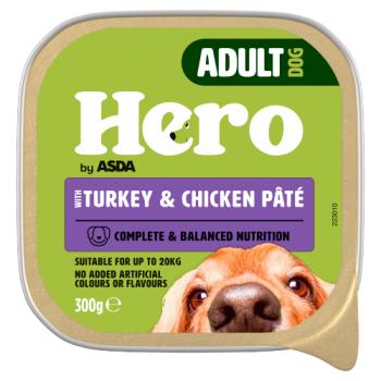Asda Hero Adult Dog with Turkey & Chicken Pâte 300g