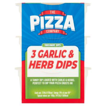 The Pizza Company Takeaway Garlic & Herb Dips 3 x 30g (90g)