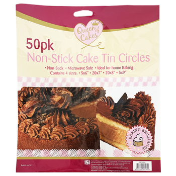 Queen of Cakes Non-Stick Cake Tin Circles 50pk 