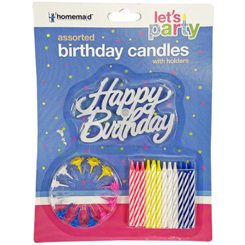 Homemaid Assorted Birthday Candles with Holders  