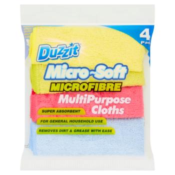 Duzzit Micro-Soft 4 Microfibre Multipurpose Cloths