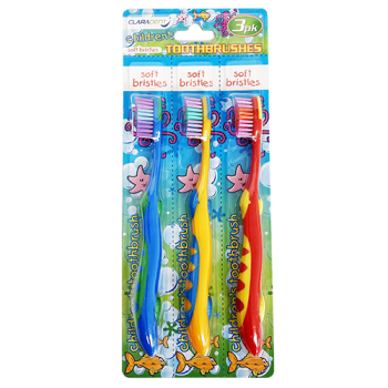 Claradent Kids Toothbrush Soft Bristles 3pk 
