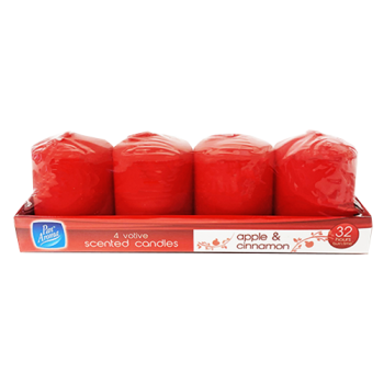 Pan Aroma Votive Scented Candles Apple & Cinnamon 4pk 