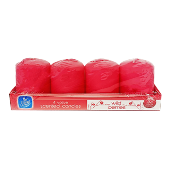 Pan Aroma Votive Scented Candles Wild Berries 4pk 