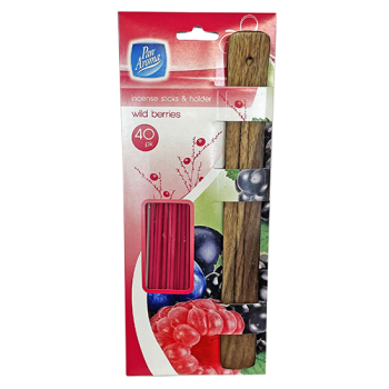 Pan Aroma Incense Sticks & Holder Wild Berries 40pk 