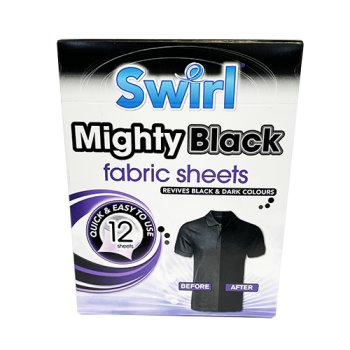 Swirl Mighty Black Fabric Sheets 12pk 