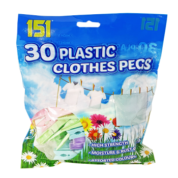 151 Plastic Clothes Pegs 30pk 