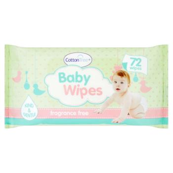 Cotton Tree 72 Fragrance Free Baby Wipes