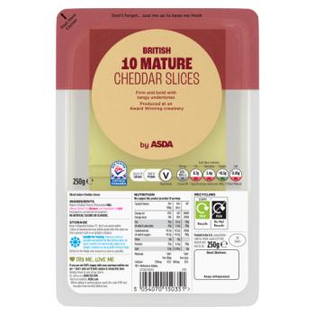 ASDA 10 British Mature Cheddar Slices 250g