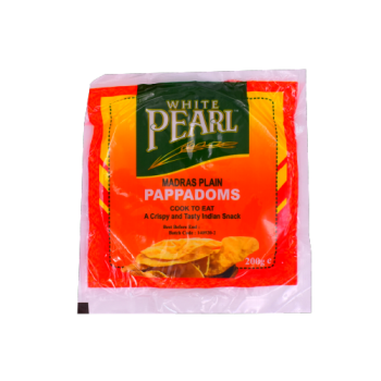 White Pearl Madras Plain Pappadoms 200g 