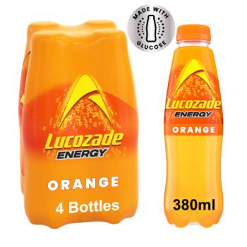 Lucozade Energy Drink Orange 4x380ml