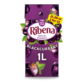 Ribena Blackcurrant Juice Drink 1L Carton £1.29 or 2 for £2 PMP