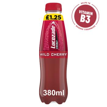 Lucozade Energy Drink Wild Cherry 380ml £1.25 PMP 