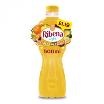 Ribena Pineapple & Passionfruit Fruit Juice Drink No Added Sugar 500ml PMP £1.19