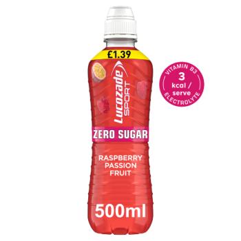 Lucozade Sport Zero Raspberry & Passion Fruit 500ml £1.39 PMP