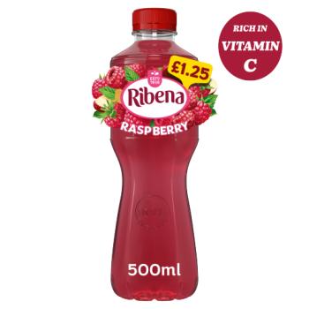 Ribena Raspberry Juice Drink 500ml £1.25 PMP