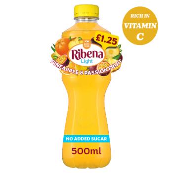 Ribena Pineapple & Passion Fruit Juice Drink No Added Sugar 500ml £1.25
