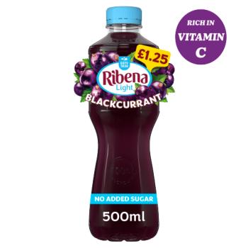 Ribena Blackcurrant Not Added Sugar Juice Drink 500ml PMP £1.25
