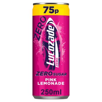 Lucozade Zero Pink Lemonade 250ml PMP 75p
