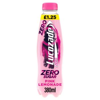Lucozade Zero Pink Lemonade 380ml £1.25 PMP