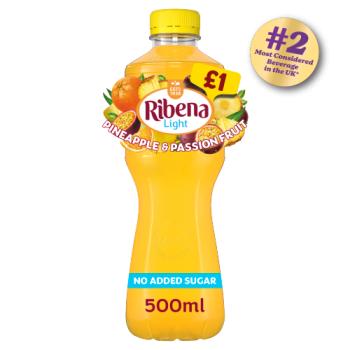 Ribena Pineapple and Passion Fruit Juice Drink No Added Sugar 500ml PMP £1