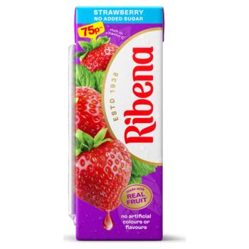 Ribena No Added Sugar Strawberry Juice Drink Carton 250ml PMP 75p