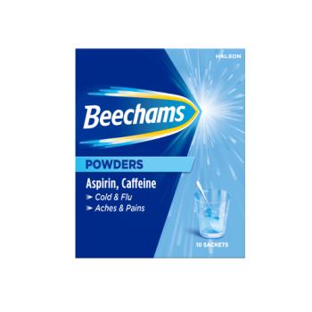 Beechams Drink Sachets, Cold & Flu Relief, Aspirin & Caffeine, 10s
