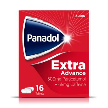 Panadol Extra Advance Painkillers, 500mg Paracetamol and 65mg Caffeine Tablets, 16's