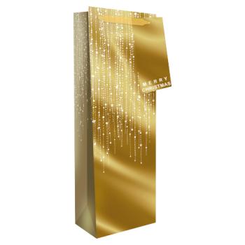 Hallmark Gold Foil Champagne Christmas Bottle Bag