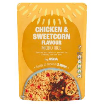 Asda Chicken & Sweetcorn Flavour Micro Rice 250g