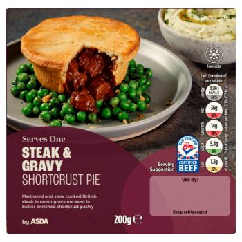 Asda Steak & Gravy Shortcrust Pie 200g