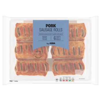 Asda Pork Sausage Rolls 6 x 60g (360g)