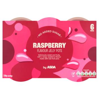 Asda Raspberry Flavour Jelly Pots 6 x 120g (720g)