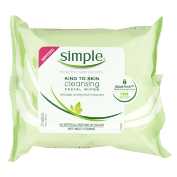 Simple Kind to Skin Cleansing Facial Wipes 25s PM £2 