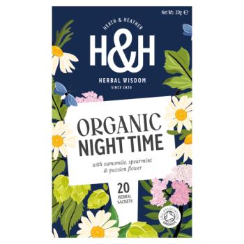 Heath & Heather Organic Night Time 20 Envelope Bags 20g