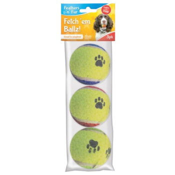 Feathers 'n' Fur Fetch 'em Ballz 3pk 