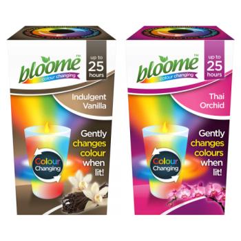Bloome Colour Changing Assorted Fragranced Candle Glass