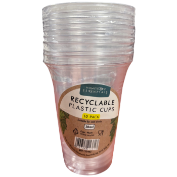 Homeware Essentials Recyclable Plastic Cups (284ml) 10pk 