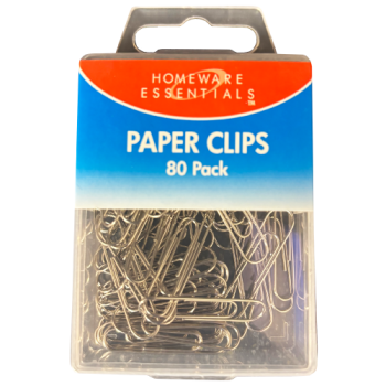 Homeware Essentials Paper Clips 80pk (Colour May Vary) 