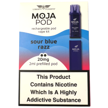 Liberty Flights Moja Pod Sour Blue Razz Vape Kit 20mg 