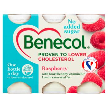 Benecol No Added Sugar Raspberry Yogurt Drink 6 x 67.5g (405g)