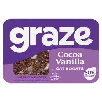 Graze  Oat Boost Flapjack snacks Cocoa Vanilla 50 g 