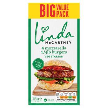 Linda McCartney 4 Mozzarella 1/4lb Burgers 454g