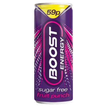 Boost Energy Sugar Free Fruit Punch 250ml PM 59p